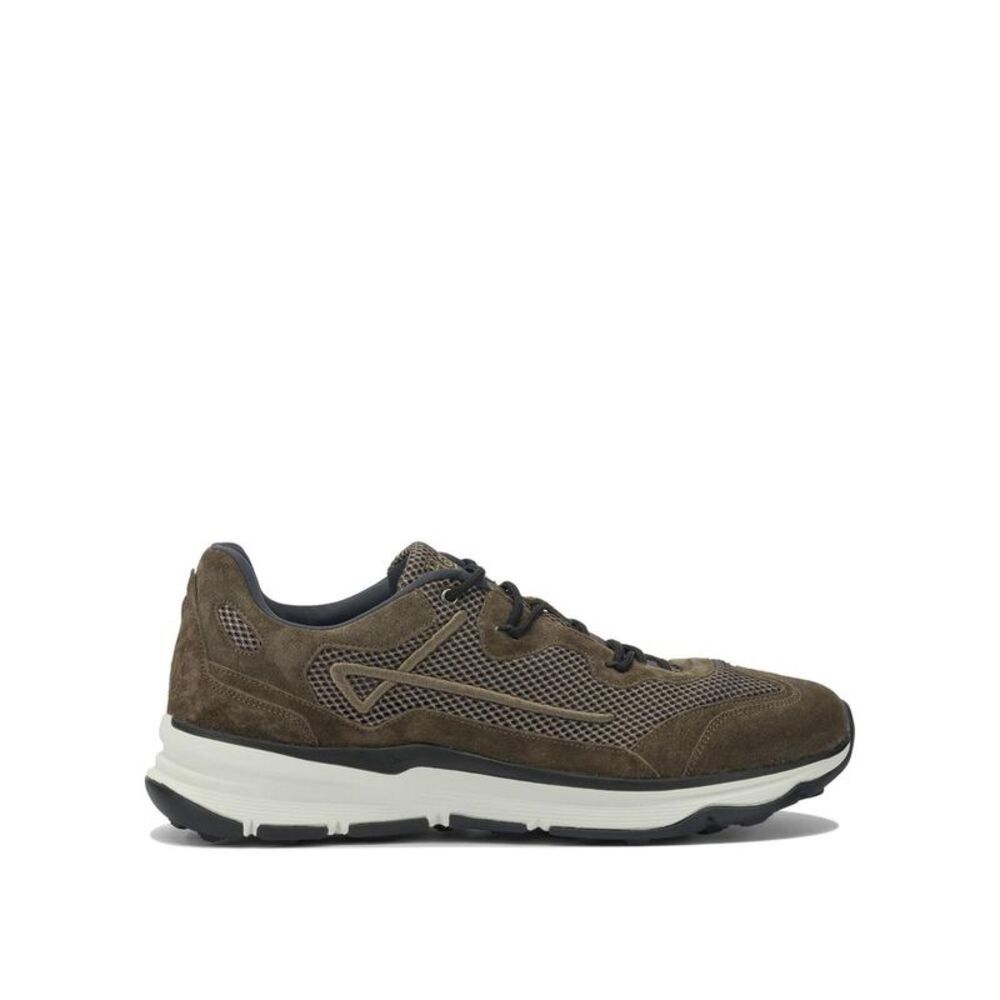 HERNO Men's Suede and Mesh Low-Top Sneakers Men BROWN